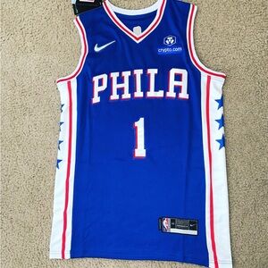 James Harden Philadelphia Sixers Nike PHILA Blue and White Basketball Jersey